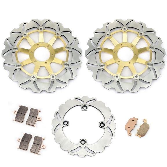 Front Rear Brake Discs Rotors Pads For HONDA CBR900RR Fireblade N P 1992 1993 92-93
