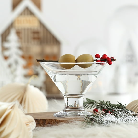 LAV Mini Stemless Martini Glasses Set of 6 - Glass Dessert Cups 5.5 0z