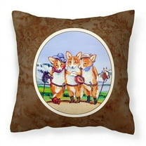 Cowboy Corgi Fabric Decorative Pillow