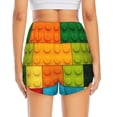 thumbnail image 2 of Lsque Colorful Building Blocks Printed Women's Running Shorts with Liner Pockets,Elastic Quick Dry Workout Athletic Gym Yoga Shorts,Womens High Waist Shorts-X-Large, 2 of 9