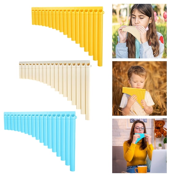 EcoNest Key Pan Flute Set School Teaching Instrument 18 Pan Flutes For Boys And Girls Random Color