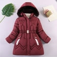 thumbnail image 2 of VNKIDY Girls Jacket Kids Toddler Baby Unisex Patchwork Long Sleeve Spring Winter Cute Coat Plush Hooded Padded Jacket Outwear Clothes Cozy Tops, 2 of 3