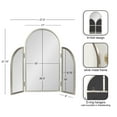 thumbnail image 5 of Kate and Laurel Amoli Modern Arched Tri-Fold Mirror, 28 x 28, Silver, Decorative Three-Piece Folding Arch Mirror for Tabletop Makeup Station or Bathroom Vanity Setup, 5 of 9