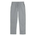 thumbnail image 6 of Dxzfnsa Mens Casual Pants Elastic Waist Linen Lightweight Straight-Legs Loose Fit Summer Beach Yoga Trousers mens sweatpants(Gray,L), 6 of 9