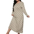 thumbnail image 3 of Wiyuqeen Long Cotton Nightgowns for Women Plus Size Long Sleeve Night Gowns Stars Graphic Sleepwear Full Length Nightdress Soft Loungewear, 3 of 7