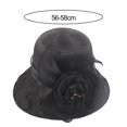 thumbnail image 5 of Women Beach Hat Flower Decor See-through Soft Princess Style Round Decorative Mesh Vintage Party Prom Lady Hat Headwear, 5 of 6