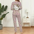 thumbnail image 5 of Hello Kitty Women's Pajama Sets Long Sleeve Pajamas Top And Pants Sleepwear Nightwear Soft Pjs Lounge Sets, 5 of 8