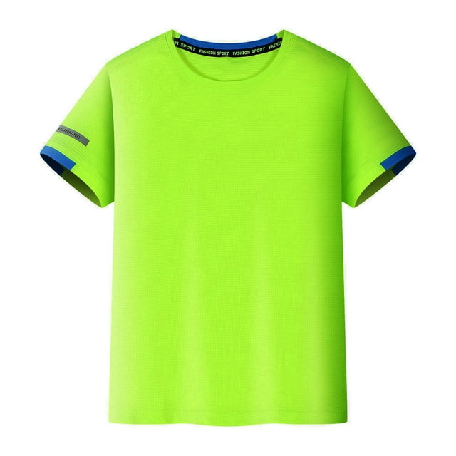 Linjinx Kids Boys Short Sleeve UPF 50+ Sun Protection Rash Guard Swim Shirts Swimming Top Active Gym Tees Fluorescent Green 140