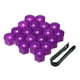 thumbnail image 4 of Paquete de 20 tapas centrales de pernos para tuercas de rueda, 0,74 pulgadas, fácil de instalar, clip negro Púrpura Sharpla Cubierta de tuerca de rueda universal de 19 mm, 4 of 8