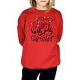 thumbnail image 4 of Have a Holly Jolly Christmas Sweatshirt for Family Winter Holiday Xmas Lights Pullover Red Sweatshirt Youth Small, 4 of 5