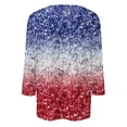 thumbnail image 4 of July 4th 3/4 Sleeve Shirts for Women American Flag Stars Stripes Shirts T-Shirt Cute Graphic Tees USA Flag Patriotic Tshirts Tunic Tops, 4 of 5
