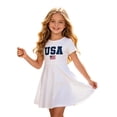 thumbnail image 3 of ibiyuan Girls 4th of July Dress American Patriotic Outfit USA Independence Day Clothes Short Sleeve Round Neck Dress, 3 of 5