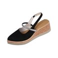 thumbnail image 3 of Abtuhar Women's Wedges Shoes Solid Color Pointed Toe Closed Toe Back Open, 3 of 5