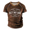 thumbnail image 1 of Men's Raglan T-shirt Retro Short Sleeve Round Neck Letter Printing Tops 5XL, 1 of 3