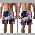 thumbnail image 3 of luoweisi Men's Beach Shorts Quick Dry Swim Trunks with Mesh Lining Unicorn XL, 3 of 5