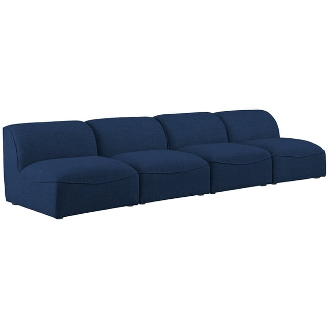 Meridian Furniture Miramar Canapé Modulaire en Lin Durable Bleu Marine