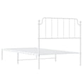 thumbnail image 5 of vidaXL Metal Bed Frame with Headboard White 100x190 cm, 5 of 5