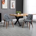 thumbnail image 2 of HOMCOM Modern Dining Chairs Set of 2, Solid Wood Back and Steel Legs, 2 of 10