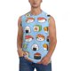 thumbnail image 1 of Fotbe Kawaii Sushi Men's Camiseta sin Mangas Estampada para Hombres, Playera Casual para Gimnasio, Entrenamiento, Playa-Medium, 1 of 7