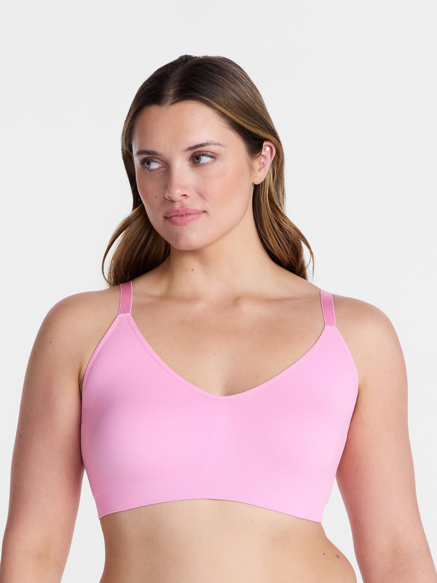 Joyspun Women’s Seamless Plunge Pullover Bralette, Sizes S-XXXL