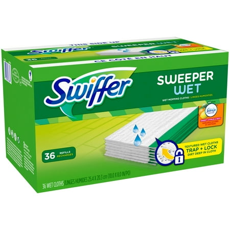 Swiffer Sweeper Wet with Febreze Sweet Citrus & Zest Mopping Pad Refills, 36 ct Box