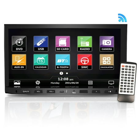 PYLE PLDNV695B - Premium 7-Inch Double-DIN Car Stereo Receiver with Bluetooth, Dash Touchscreen