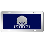 JASS GRAPHIX Navy Cotton License Plate Mirror Acrylic Seal of Cotton Car Tag - Available in Several Colors. Perfect for Farmers