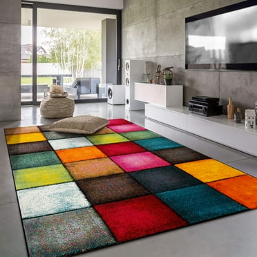 Paco Home Colorful Checkered Area Rug in Multicolor - 3'11" x 5'7" (4'x6')