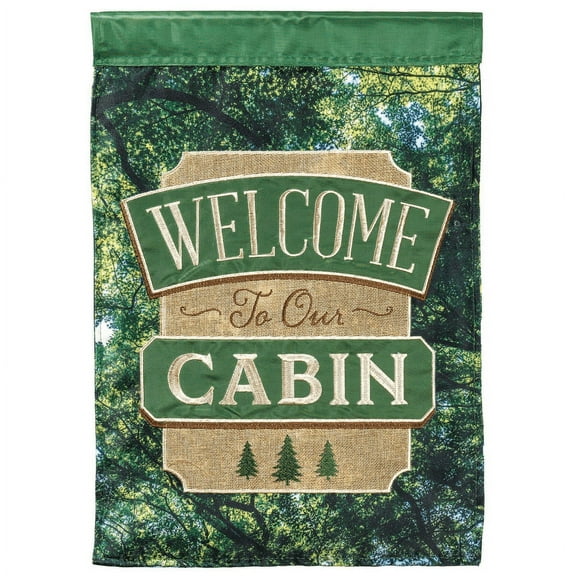 Magnolia Gardens M011577 13 x 18 in. Welcome to Our Cabin Plus Printed Garden Flag