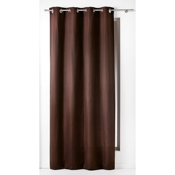 Solid Cotton Window Curtain Panel Grommet Panama Brown 55''W x 95''L