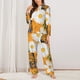 thumbnail image 2 of Balery White Floral and Butterflies Conjunto de Pijama con Estampado para Mujer, Conjunto de Dos Piezas con Manga Larga, Ropa de Dormir Suave con Bolsillos, Pijamas Cómodos-Medium, 2 of 7