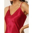 thumbnail image 4 of Unique Bargains Womens Satin Nightgown Sleep Cami Dress Loungewear Pajama Nightdress, 4 of 5