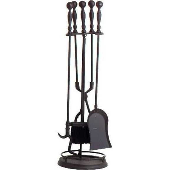 Dagan 1156 Fireplace Tool Set, Black - 5 Piece
