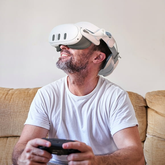 Peggybuy Adjustable VR Glasses Headband Useful with 5000mAh Battery Pack for Meta Quest 3