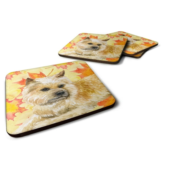 Cairn Terrier Fall Foam Coaster Set of 4 Yellow