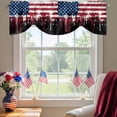 thumbnail image 2 of Independence Day Tie Up Valances Curtain, Adjustable Kitchen Watercolor U. S, Flag Abstract Artistic Valances for Windows Decor, Rod Pocket Short Curtains Set for Bedroom/Bathroom, 60"x18", 2 of 9