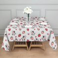 thumbnail image 3 of White Cow Strawberry Heart Pattern Square Tablecloth,Waterproof Square Table Cover,Wipeable Spillproof Washable Table Cover for Home Kitchen Party Decor 52"x52"(132x132cm), 3 of 6