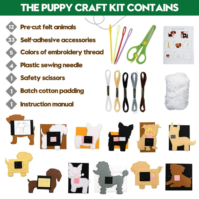  dooipoo Sewing Kit for Kids, Make Your Own Felt Animals Craft  Kit, Learn to Sew Kit for Beginners, Funny DIY Animal Craft Set for Boys  and Girls Age 7-12 : Toys