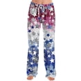 thumbnail image 5 of FrzhBrz 4th of July Pajama Pants Women Soft Wide Leg Loose Pj Bottoms Stretch Pj Pants Drawstring 250th Anniversary Sleepwear Bottoms Lounge, 5 of 6
