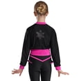 thumbnail image 3 of JanJean Kids Girls Long Sleeves Figure Skating Sport Tops Zipper Jacket Tennis Yoga Sparkly Hot Pink 10, 3 of 7