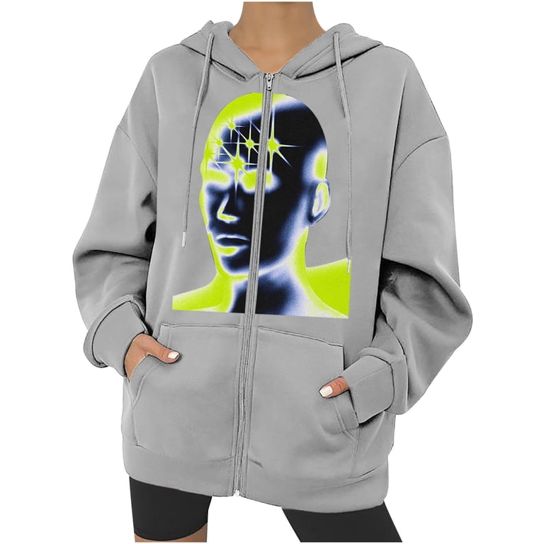 fluorescent zip up hoodie