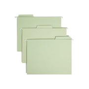 Smead FasTab Hanging File Folders, Letter Size, 1/3-Cut Built-in Tab, Moss, 20 per Box (64082)
