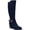 Navy Microsuede, variant on Women's Journee Collection Veronica Wide Calf Wedge Knee High Boot Navy Microsuede 8.5 M