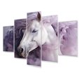 thumbnail image 2 of Designart "Purple White Horse delicate Essence" Animals Wall Art Prints Set, 2 of 5