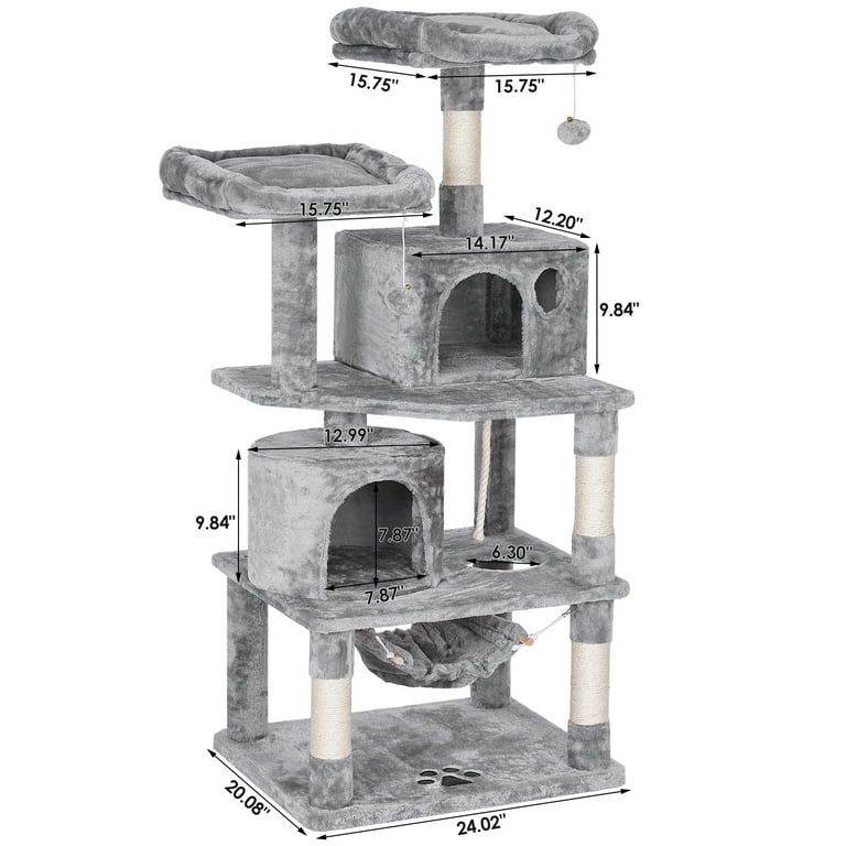 Bewishome cat tree condo furniture kitten activity tower pet kitty play house with scratching posts perches hammock clearance mmj01