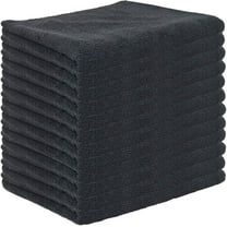 Arkwright Antimicrobial Treated Microfiber Salon Towels Pack of 12 - Towels (16x27 inch, Black)