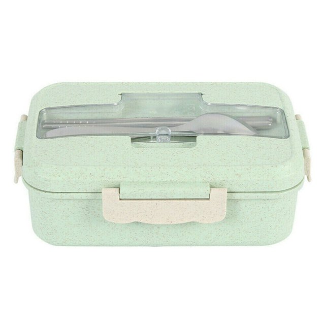 MOQIN Lunch Box for Kids, Snack Box Containers Microwave Straw Bento Lunch Box Spoon Food Storage Container+Chopsticks Women Lunch Bags with Straps