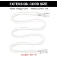 5Ft Extension Cord, SPT2 18AWG ETL Listed 2 Pack White Indoor Outdoor