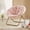 Pink, variant on CONCETTA Folding Saucer Chair, Round X-Large Faux Fur Comfy for Lounge, Bedroom, Adults, White