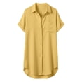 thumbnail image 6 of Holzkary Cotton Linen Tops for Women Side Split Curved Hem Beach Cover Up Dress Tunic Clothes Business Work Blouse Plus Size Shirt Going Out Tops Loose Fit Tops Stylish Tops Plain Office Blouse Flowy, 6 of 6